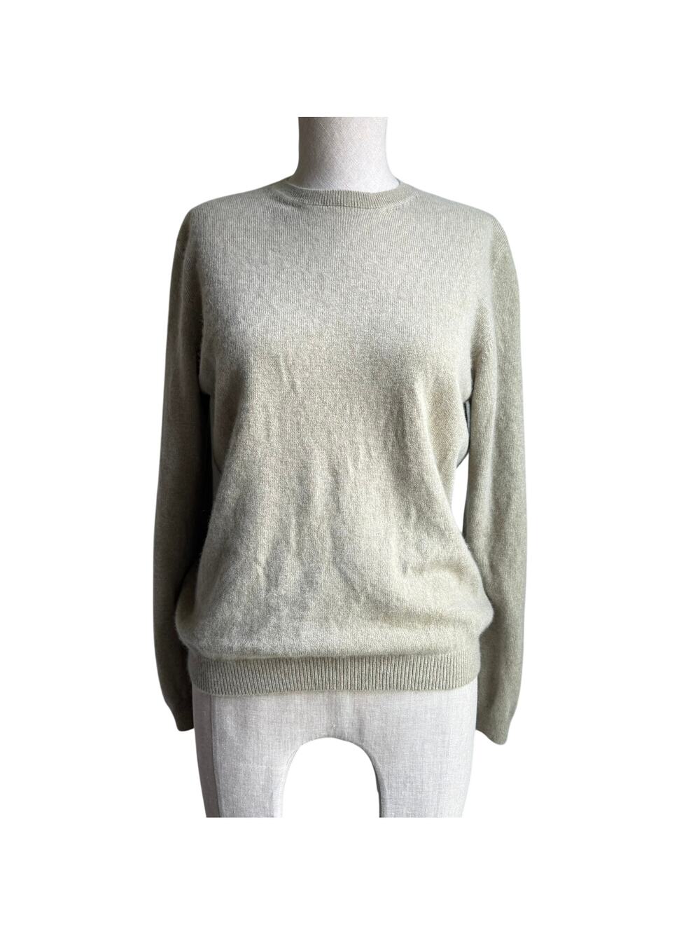 Lands’ End 100% Cashmere Crewneck Sweater Sage Green Women’s S Petite